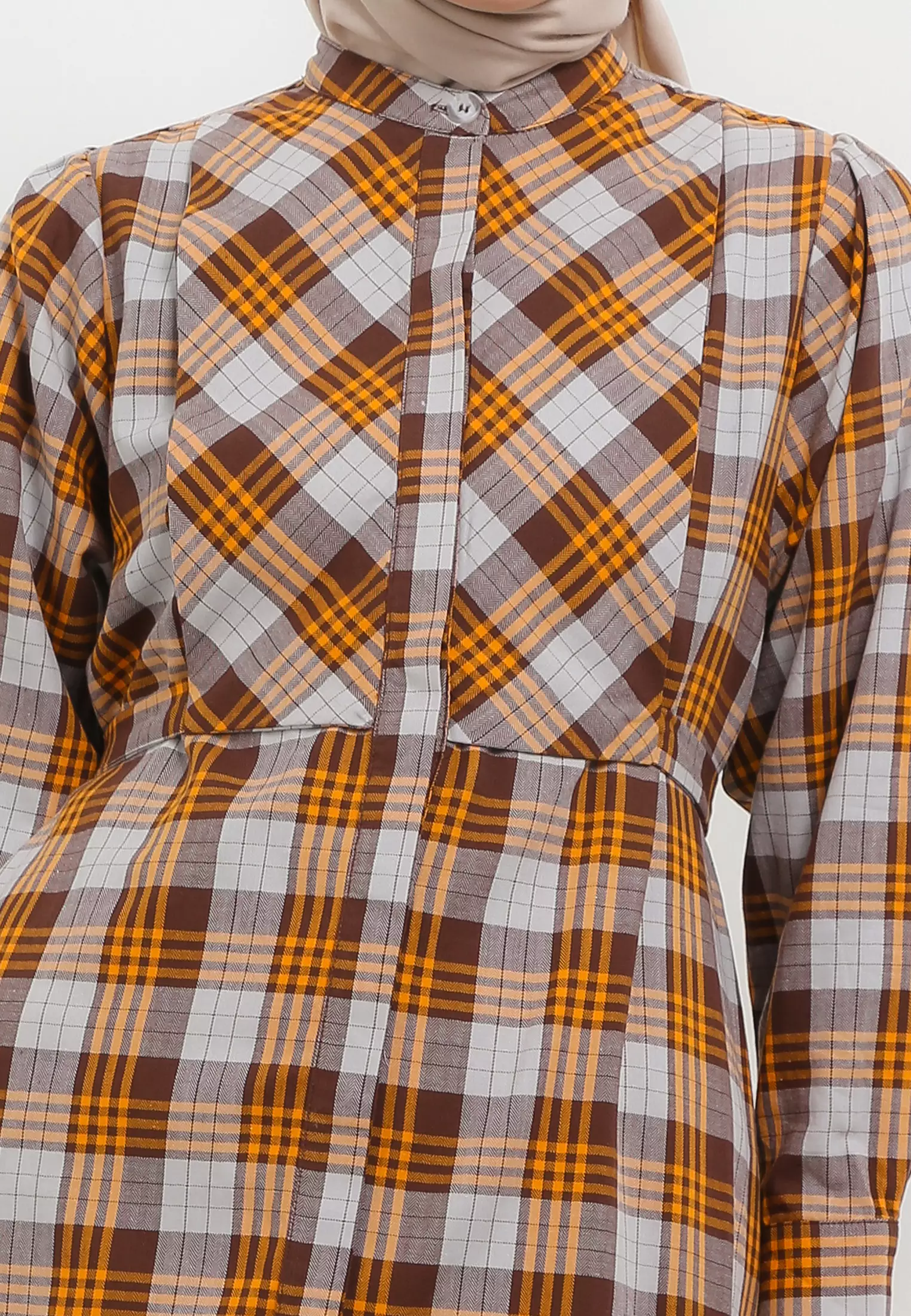 MFMW Ashley Tunik Brown Motif Kotak