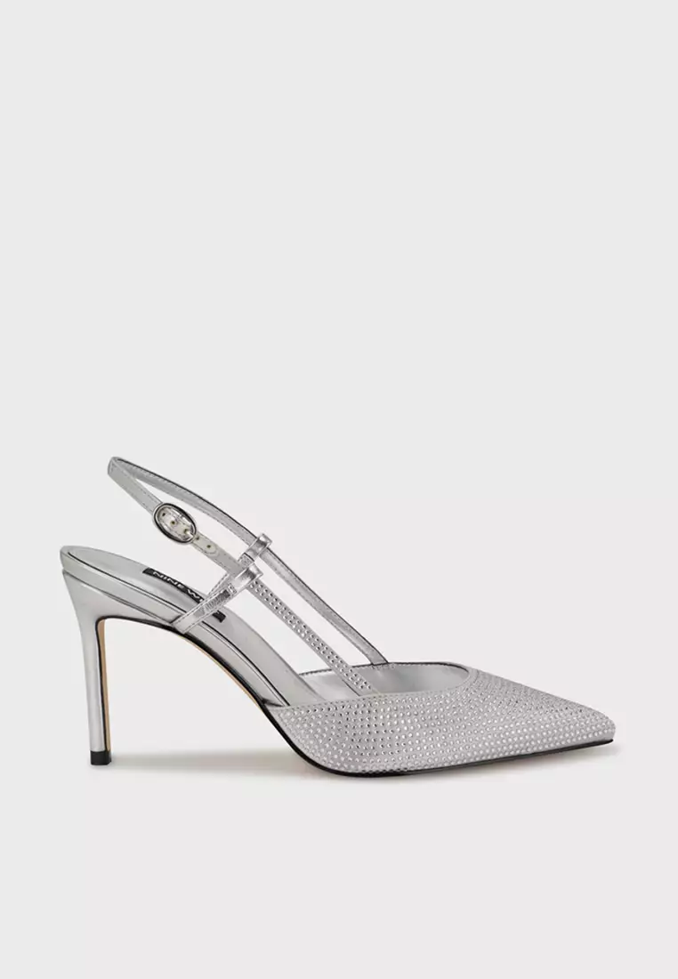 Discount on Nine West  shoes - SKU: Rumer2 Embellished Slingback Pumps Silver