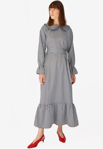 Black and white checkered maxi dress clearance