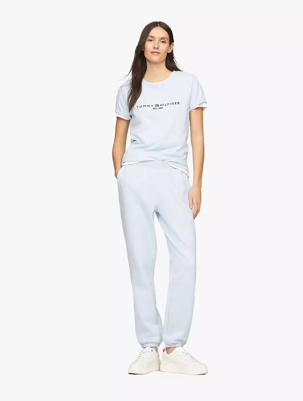 TOMMY HILFIGER - Embroidered Tommy Logo T-Shirt - Blue - Blue