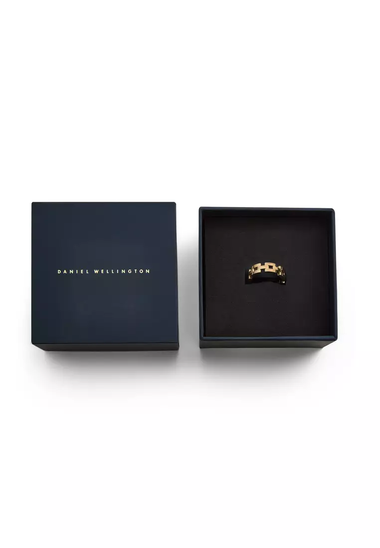 3-Link Ring Gold  - Unisex Ring for women and men stainless steel Ring DW Official Authentic Original