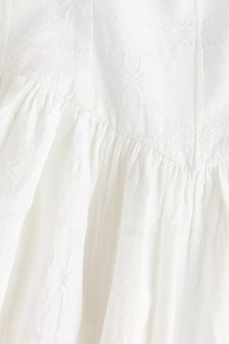 Embroidered flared-skirt dress