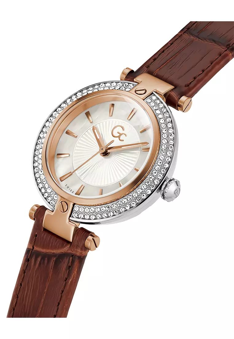 Jual GUESS Gc Vogue Mid Size Leather Women's Watch Swiss Made