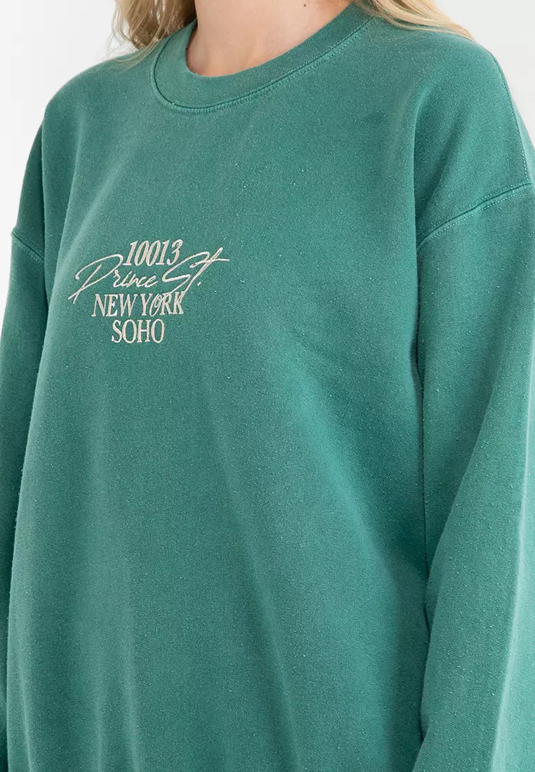 TOPSHOP Graphic Vintage Wash Sweater ZALORA