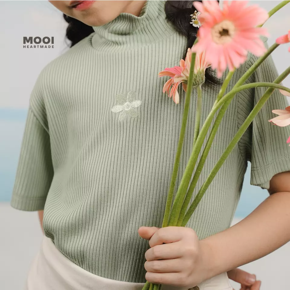 Mooi Atasan Turtleneck Anak Perempuan Giselle Top - Pink Rose