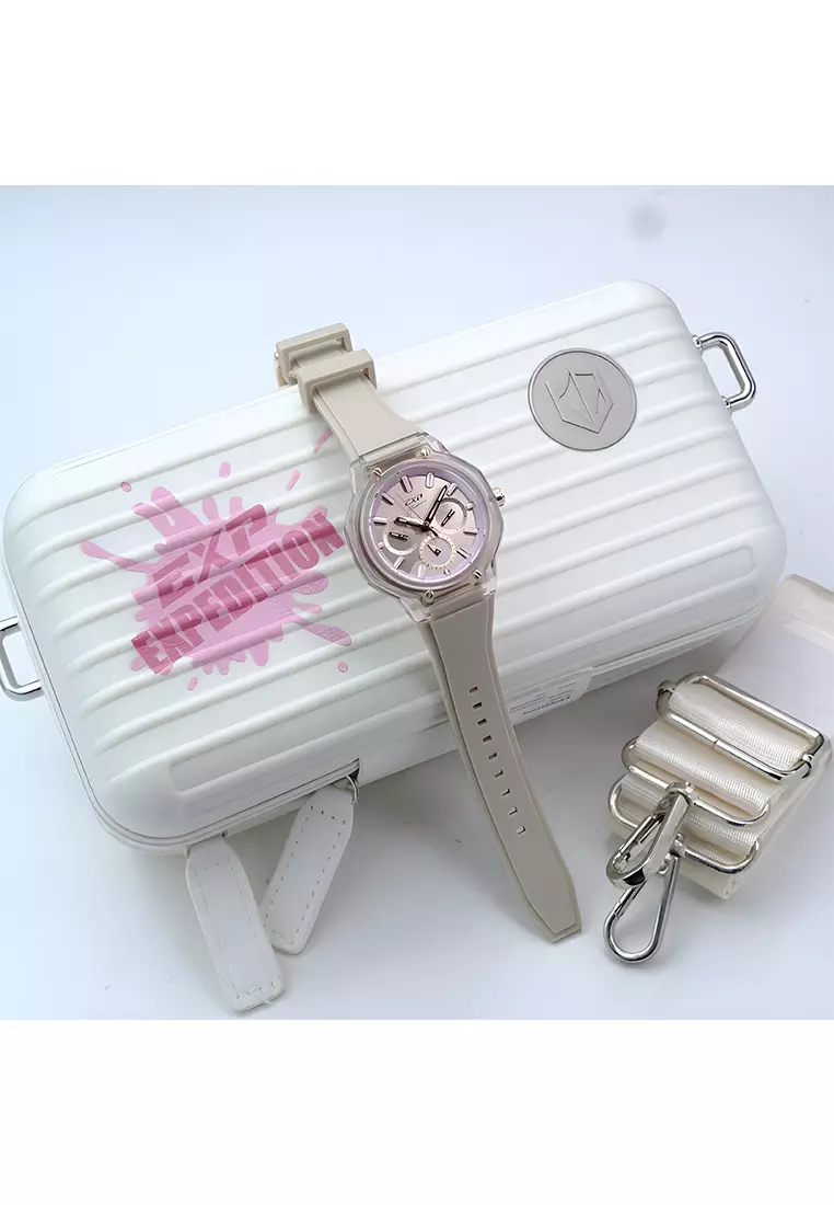 Expedition Exp Chronograph - Jam Tangan Analog Wanita - Grey Case - Grey Rubber Strap - 6859 BFRRGGY