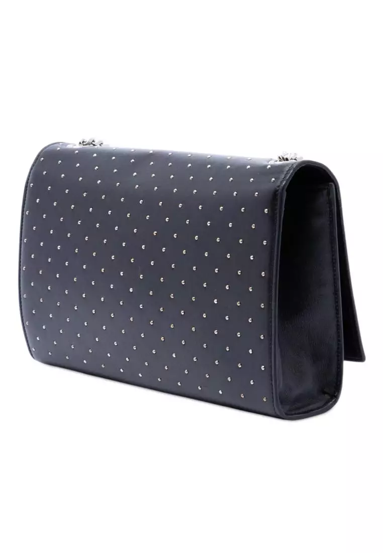 Pre-Loved Saint Laurent Medium Studded Calfskin Monogram Kate Crossbody