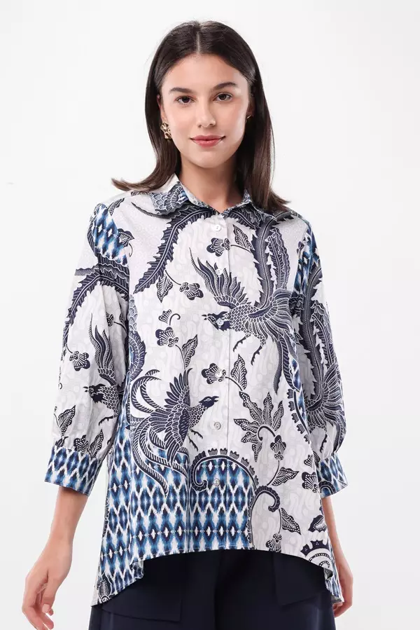 Minimal Kemala A-Line Ethnic Shirt - Blue