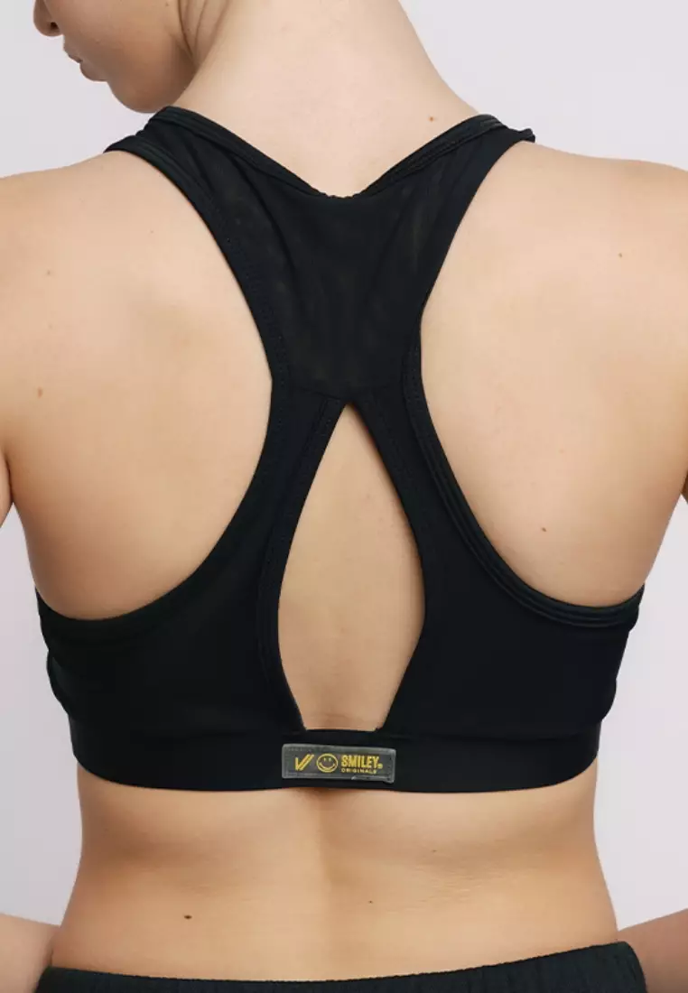 Active Smiley Sport Bra - Onyx