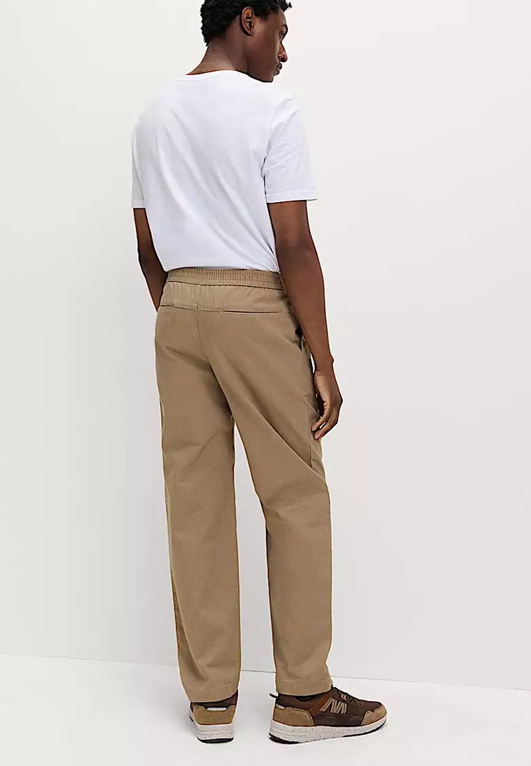 Pure Cotton Herringbone Trousers