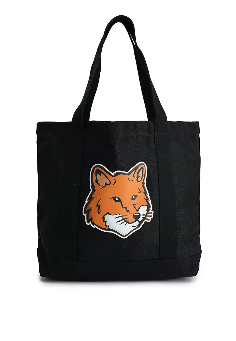 Zalora Maison Kitsune Canvas Bag Kitsune Tote Café Kitsuné Logo