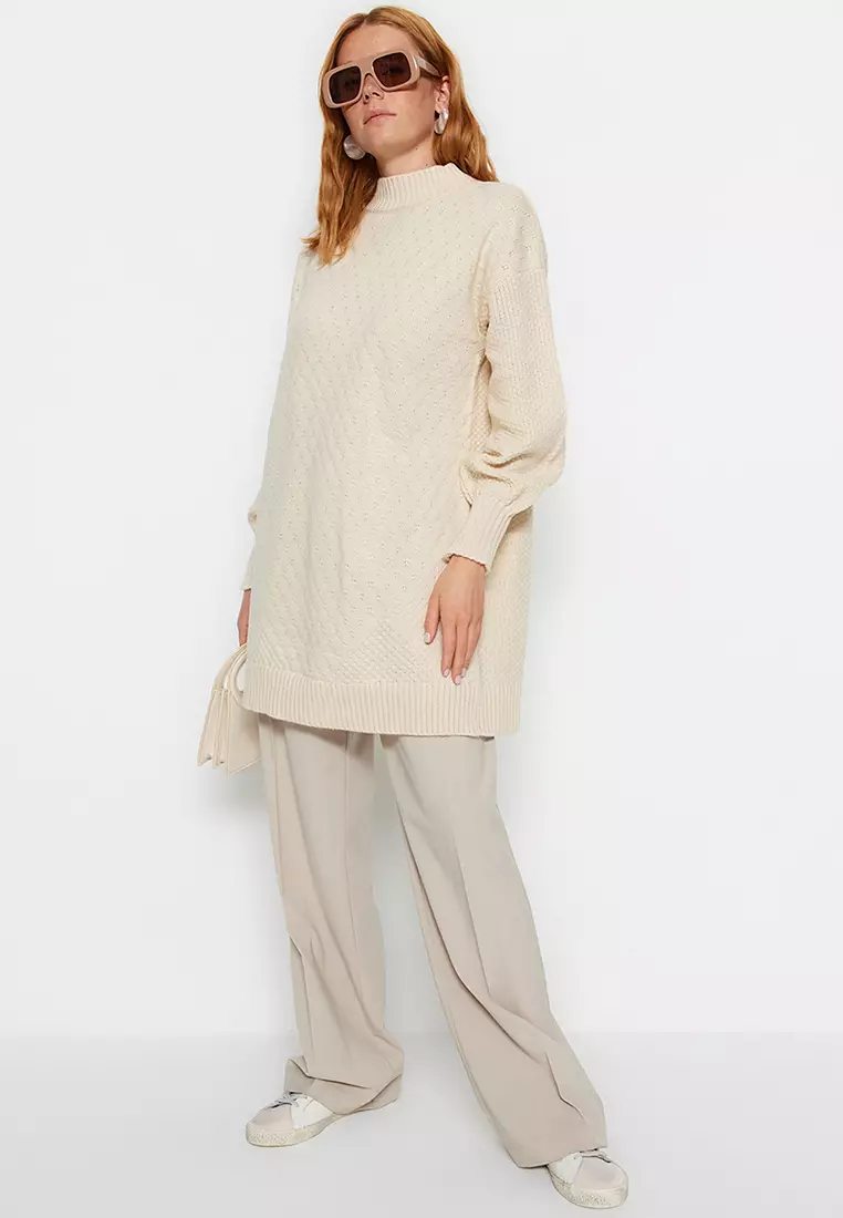 Honeycomb Pattern Knitwear Sweater