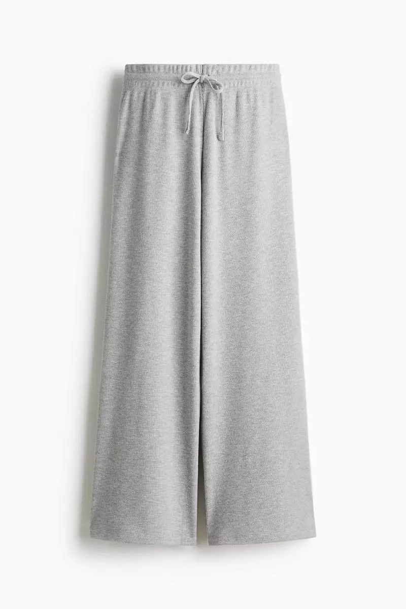 Waffled drawstring trousers