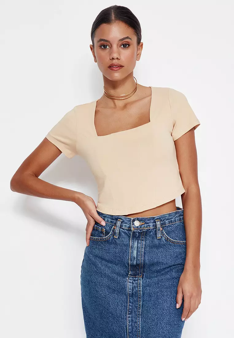 Crêped Bustier-style Top