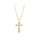 Glamorousky silver 925 Sterling Silver Plated Gold Fashion Simple Pattern Cross Pendant with Necklace 743E9AC7703B8CGS_1