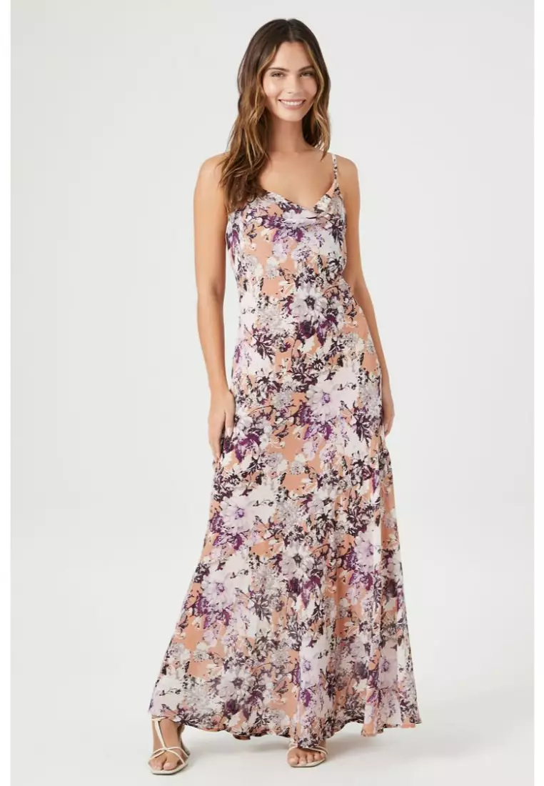 Forever 21 orange floral dress discount