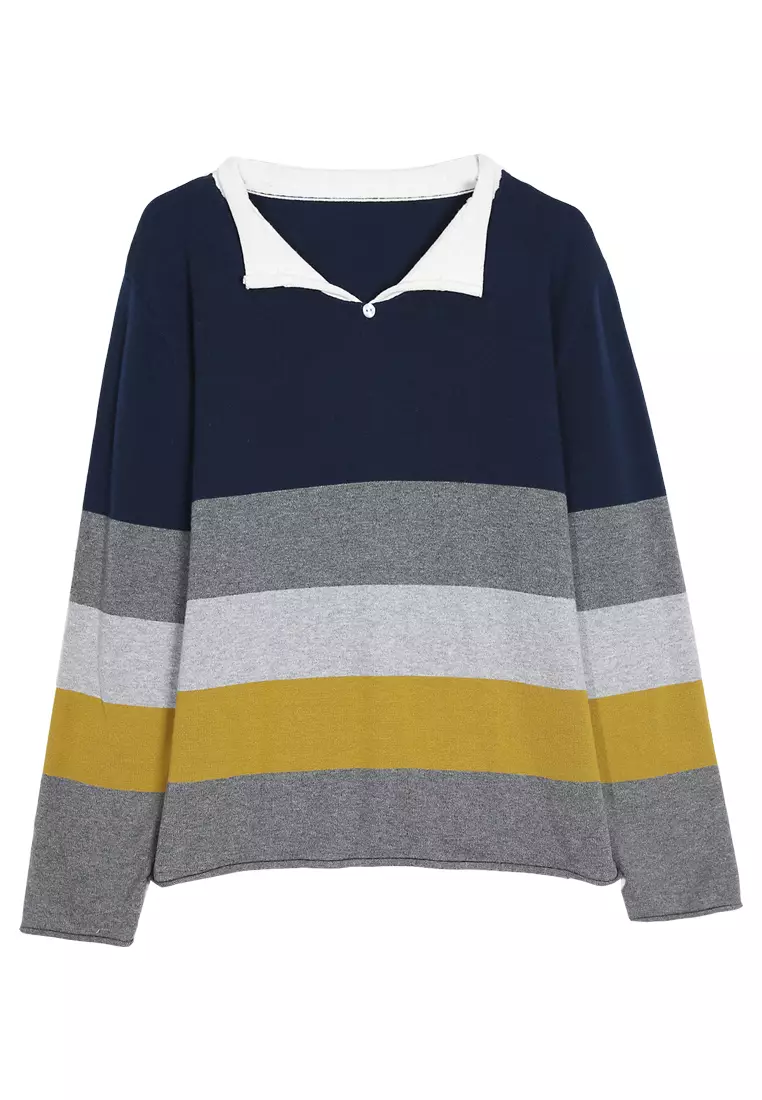 Buy Its Me Simple Contrast Striped Sweater 2024 Online ZALORA