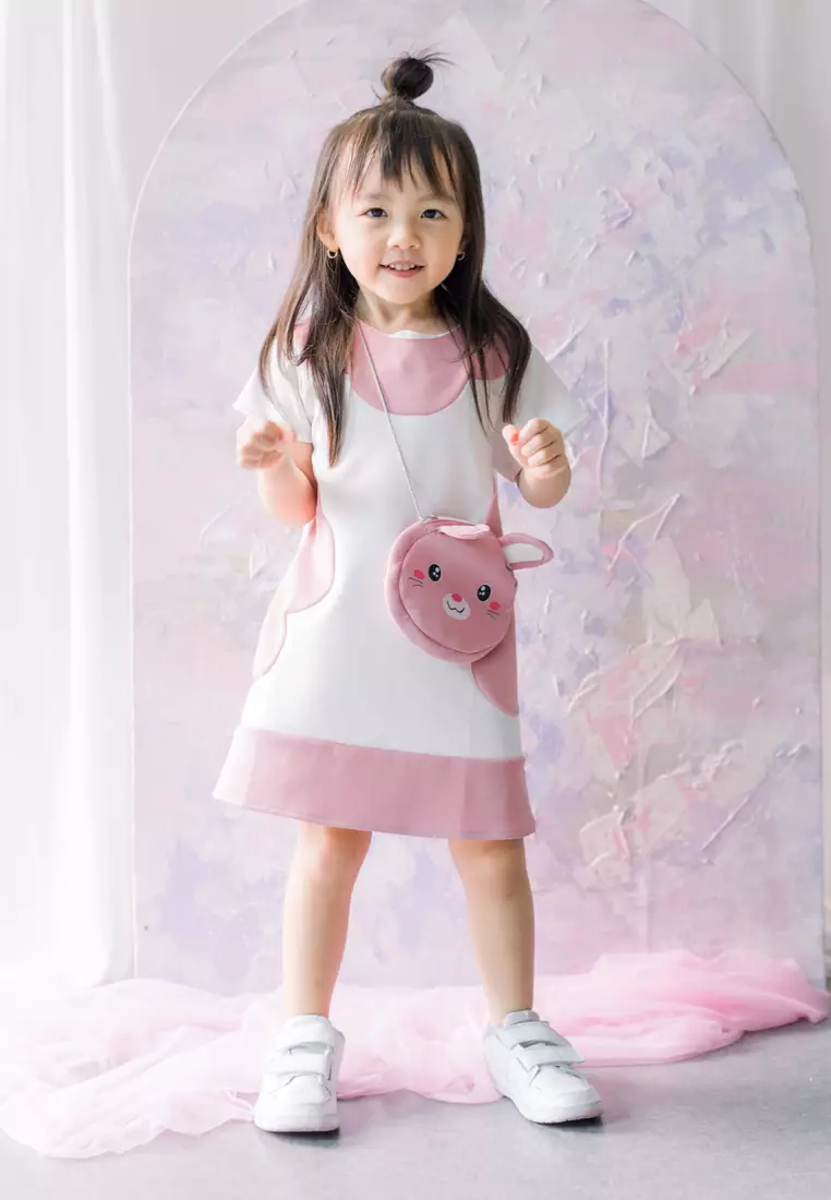 TWO MIX Baju Anak Perempuan Cute Rabbit + GRATIS TAS ANAK LUCU 1-8 Tahun 4231