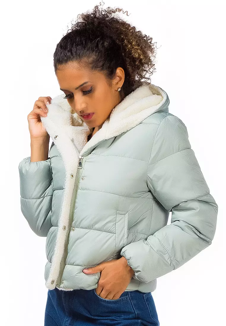 Puffer jacket clearance with fur hoodie