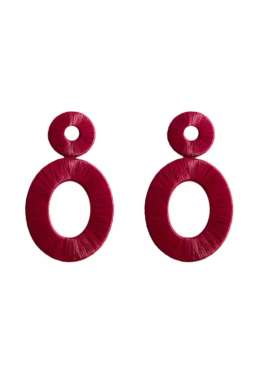 Natural Fibre Circular-Design Earrings
