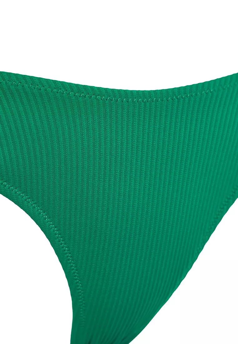 Green Textured Regular Bikini Bottom TBESS24BA00073