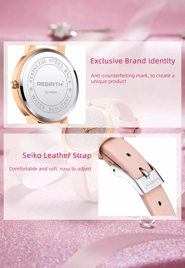 Jam Tangan Wanita Simple Tali kulit Kuarsa 3ATM Anti Air Wanita