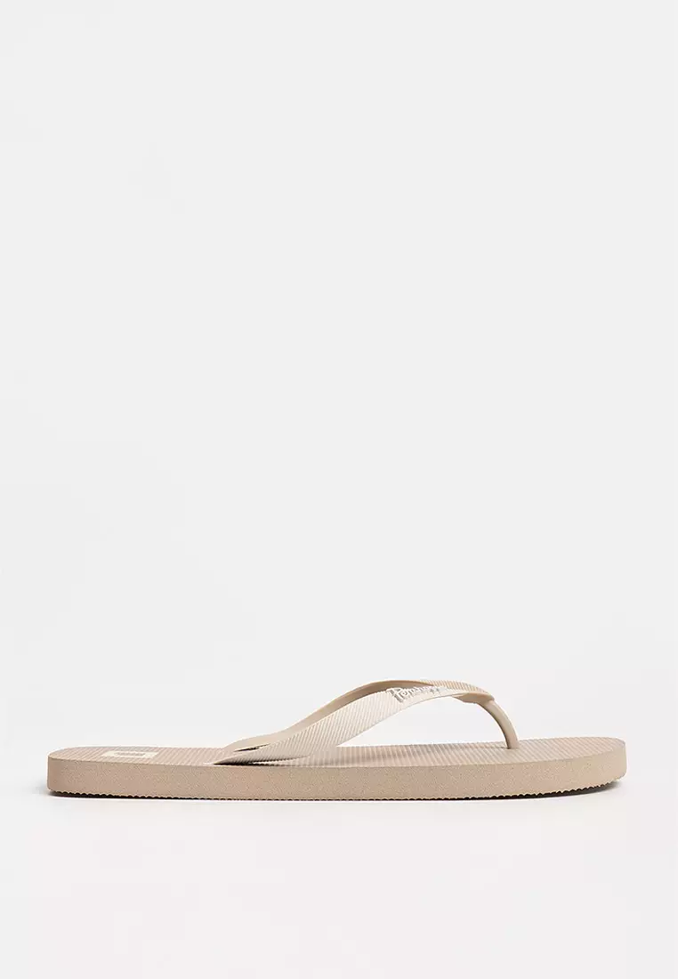 Men's Two-Toned Flip Flops with Printed Branding