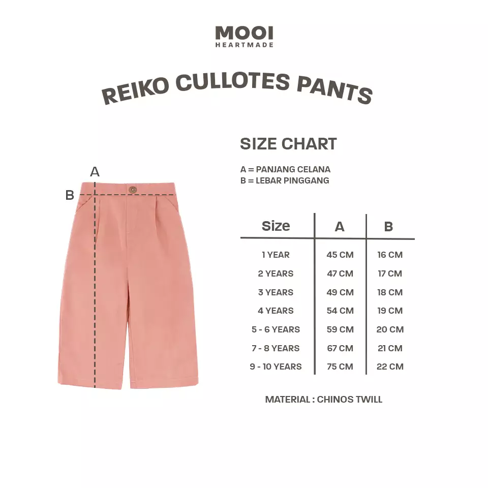 Mooi Celana Panjang Chinos Anak Perempuan Reiko Cullotes Pants - Clary Sage