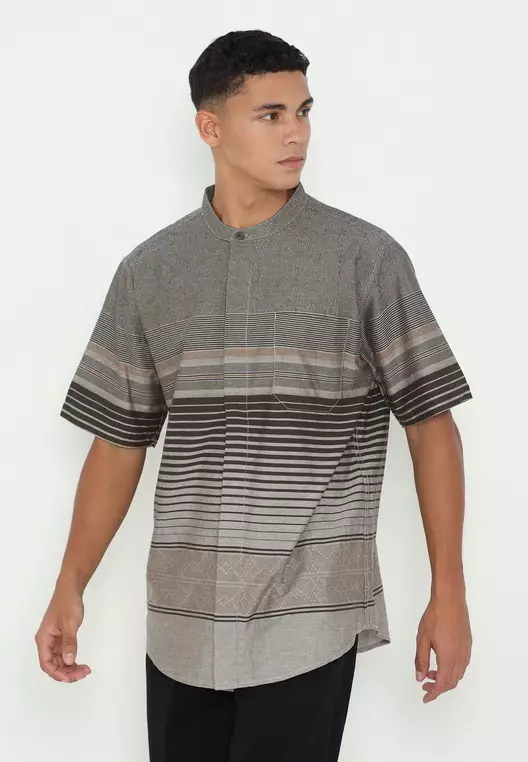 POLICE Kemeja Koko Border Regular Fit Pria