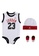 Jordan white Jordan Unisex Newborn's Jordan 23 Bodysuit, Hat & Bootie Set (0 - 6 Months) - White E4421KAA3BF673GS_1
