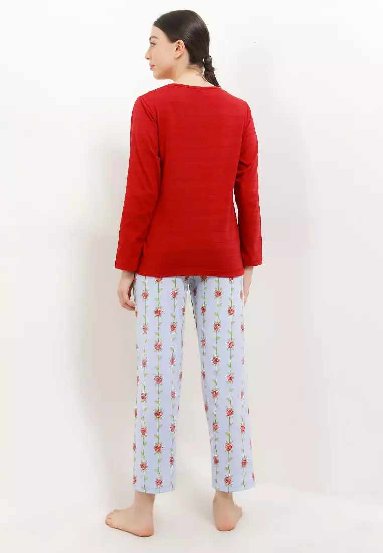 Pyjama Piyama Baju Tidur Long Sleeve Long Pants Sleepwear