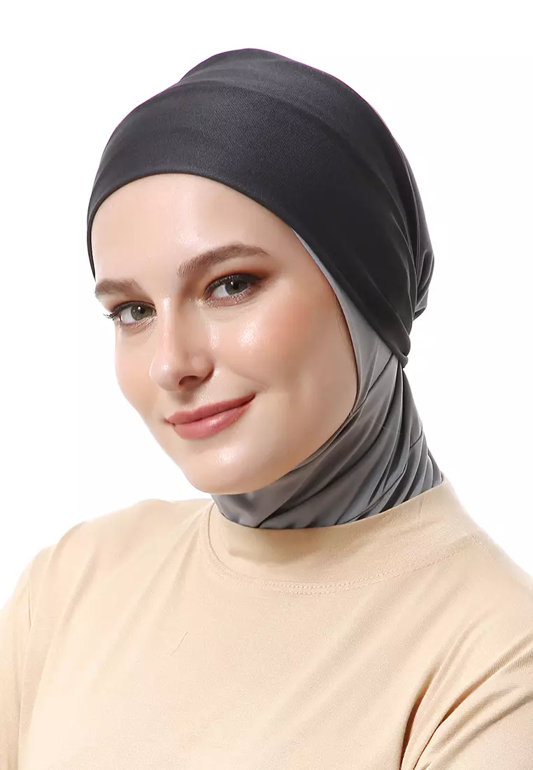 Rizka Inner Jilbab Muslimah Wanita Regular Fit - Dark Grey