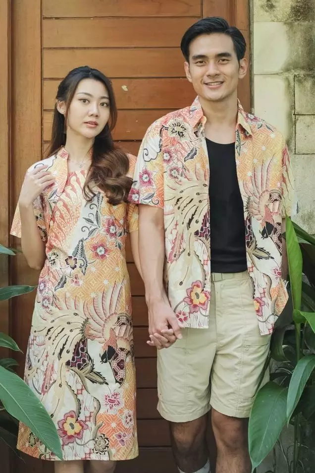 Sakha Orange Dress Wanita  Digital Print