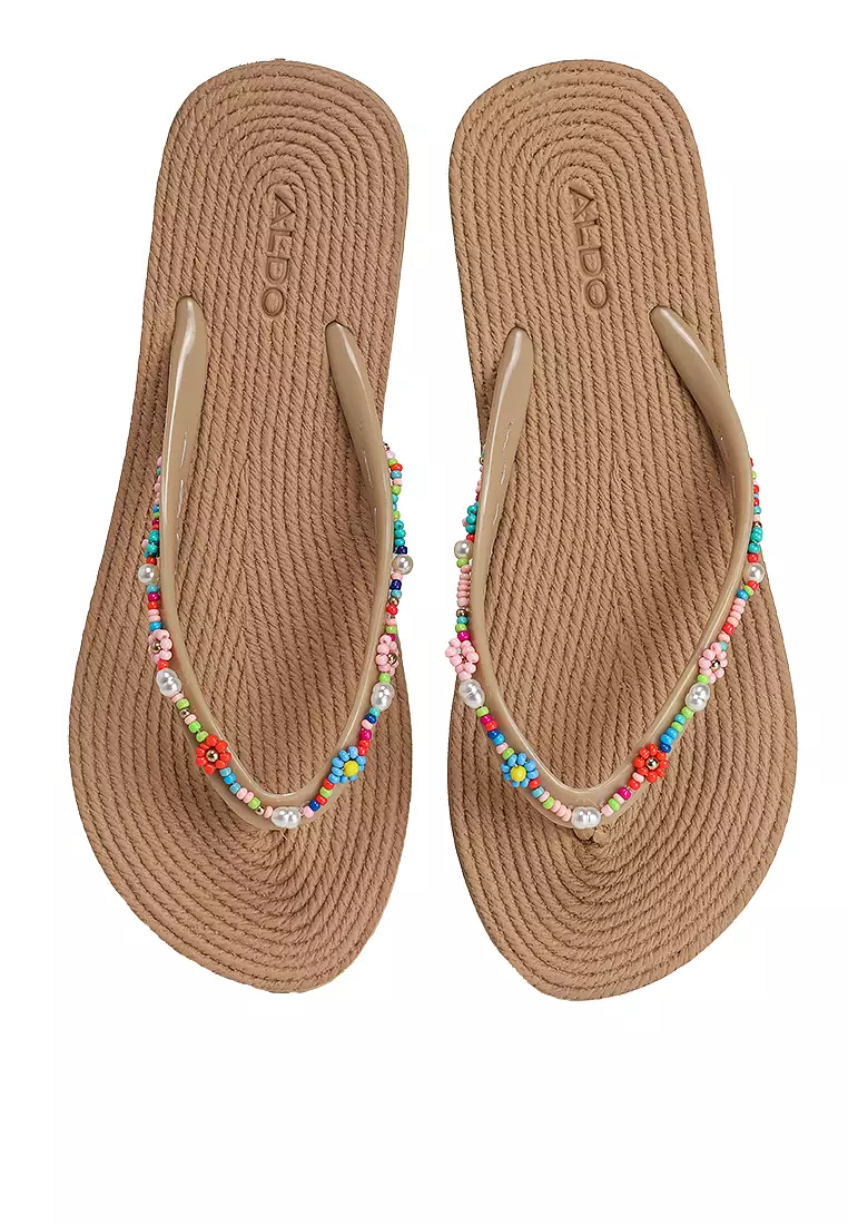 Javaeteriel Beaded Thong Sandals