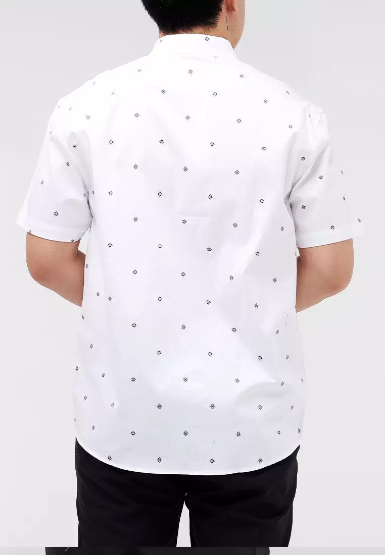 Woven Printed Poplin Short Sleeves Polo