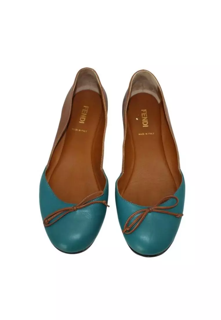 Fendi leather flats hot sale