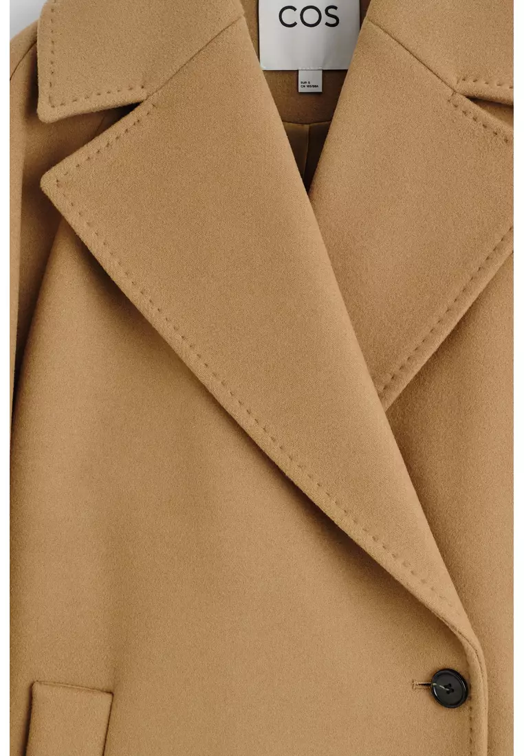 OVERSIZED DOUBLE-BREASTED WOOL LONG COAT