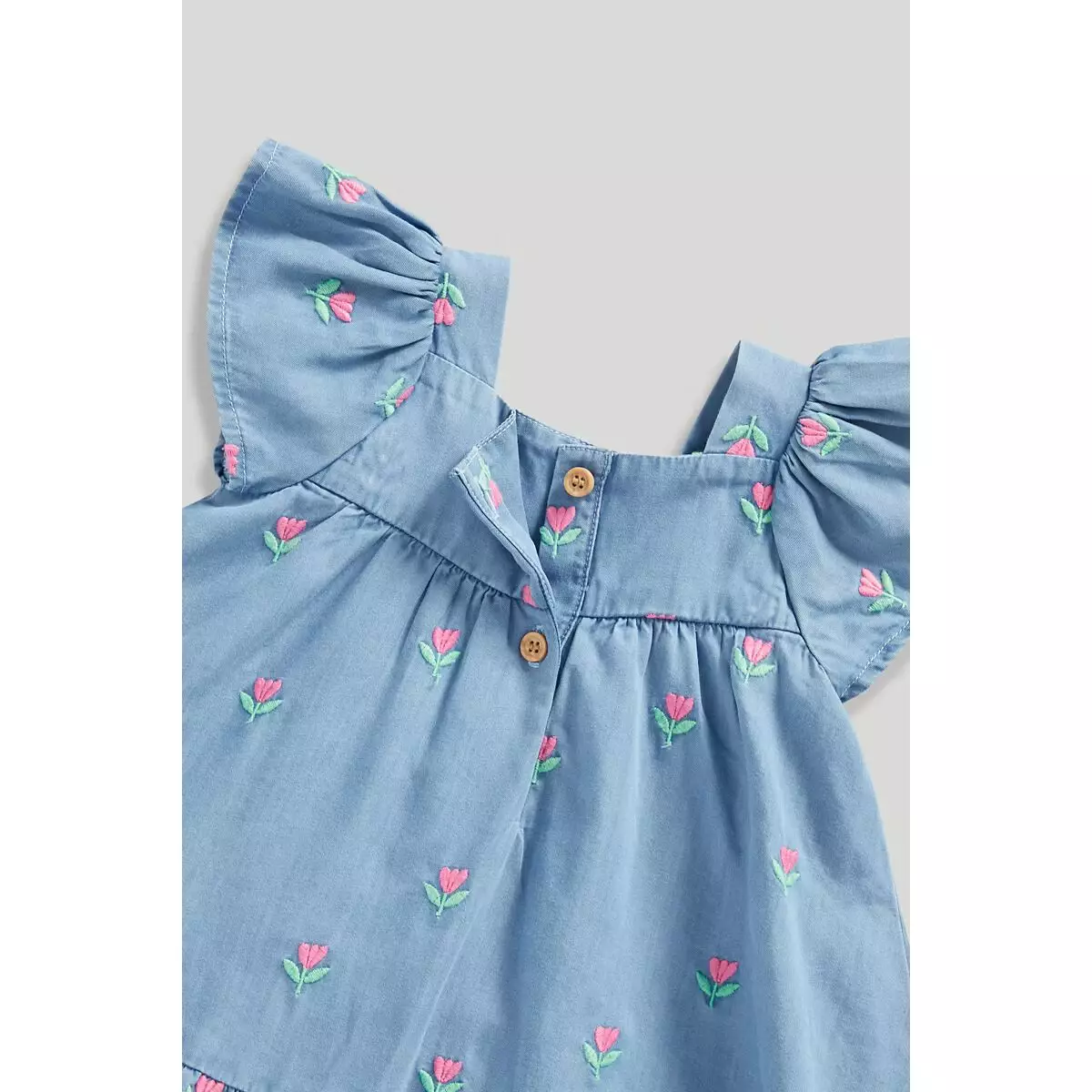 Mothercare Embroidered Denim Dress - Dress Bayi Perempuan (Biru)