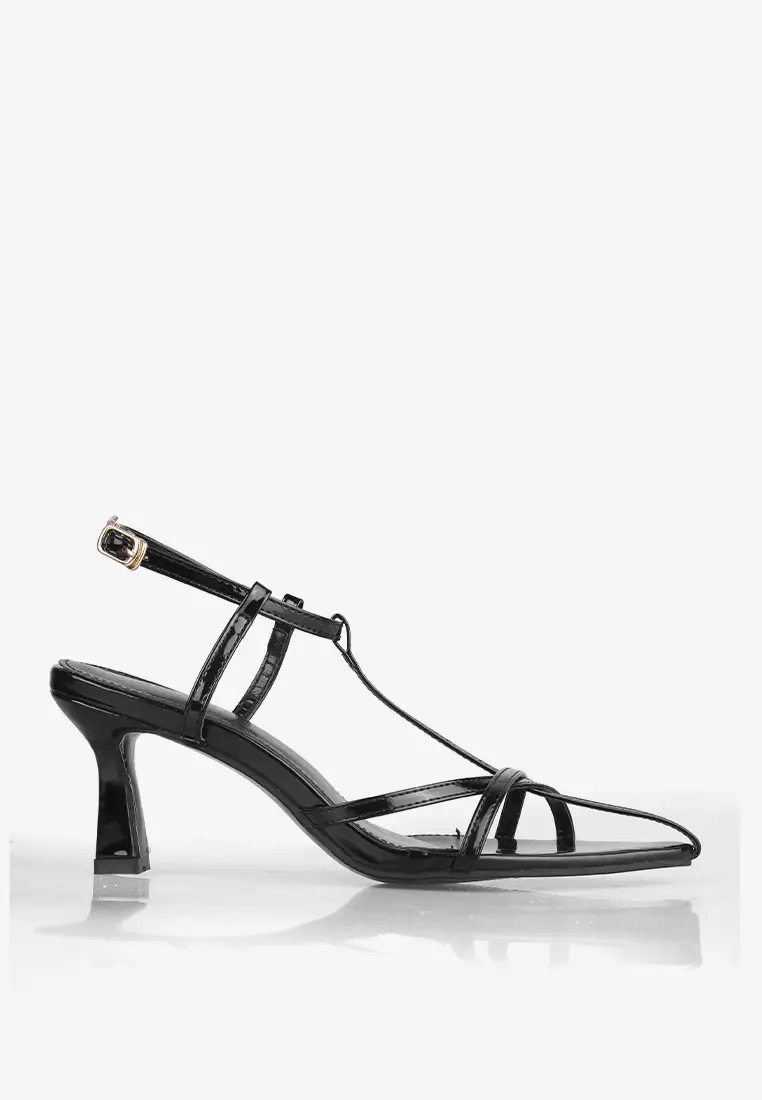 Celestine Pointy Strappy Spool Heels Tali Pesta