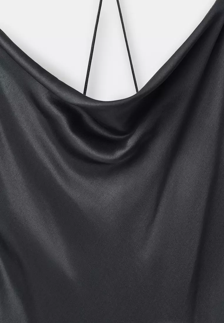 Silk Dress With Draped Neckline