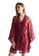 LYCKA red LMX1053-Lady Lace Pajamas Two Pieces Set-Red CB31EAAE31A48CGS_1