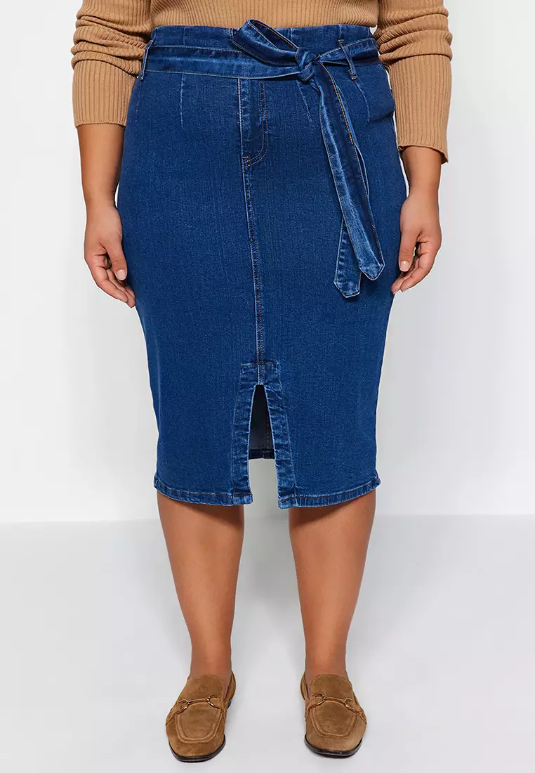Denim pencil new arrivals skirt malaysia