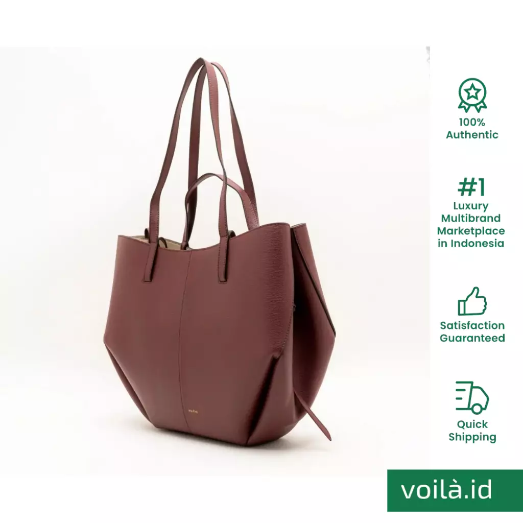 Cyme Shopping Bag Grained Leather Cerise