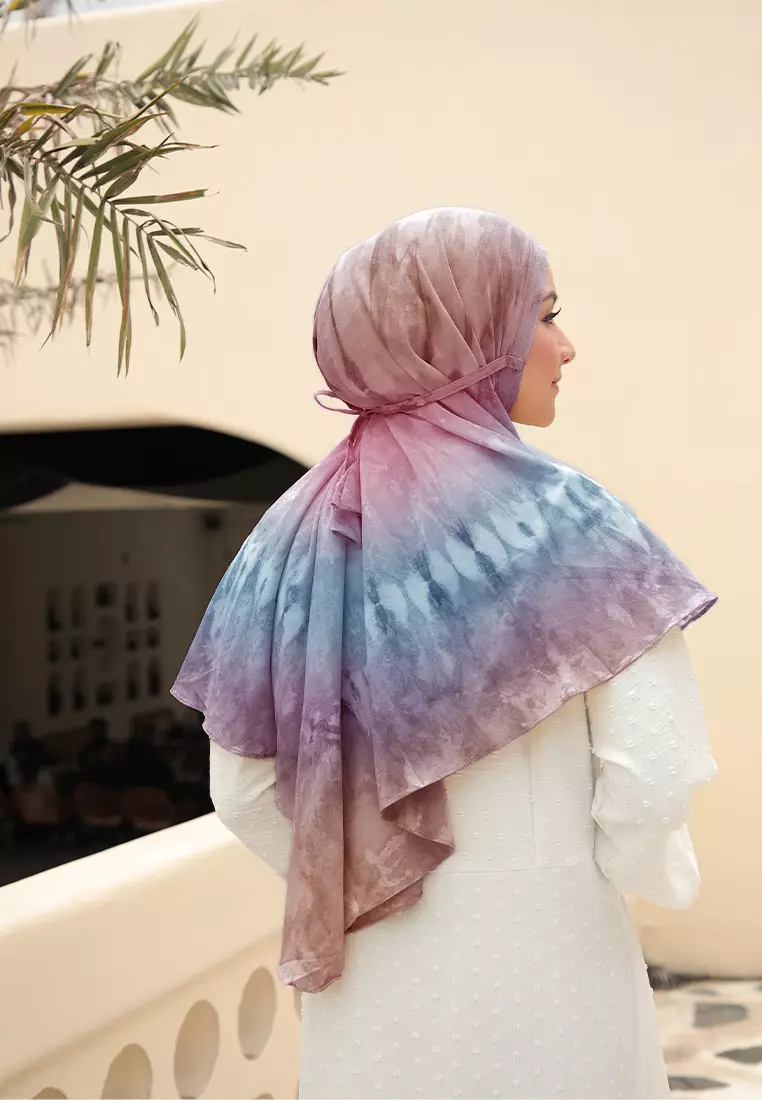 Hijab Instan Lavanya Bergo Tie Dye Tali Diamond - Grape Montana