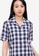 F.101 navy Checkered Collared Blouse D22F5AA8461A9FGS_3