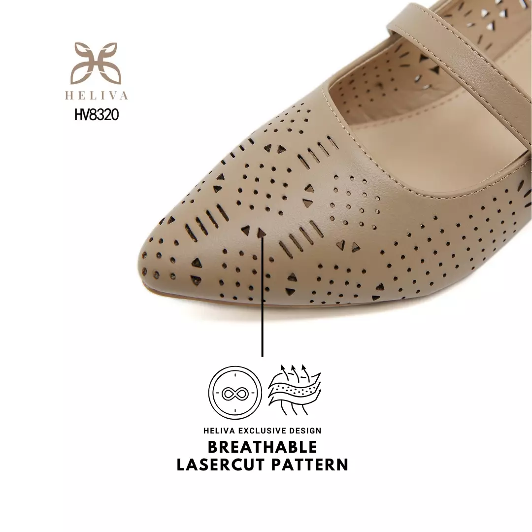 Heliva Anly Sculpted Laser-Cut Heels in Classic Mary Jane Style 3.5cm Height HV8320