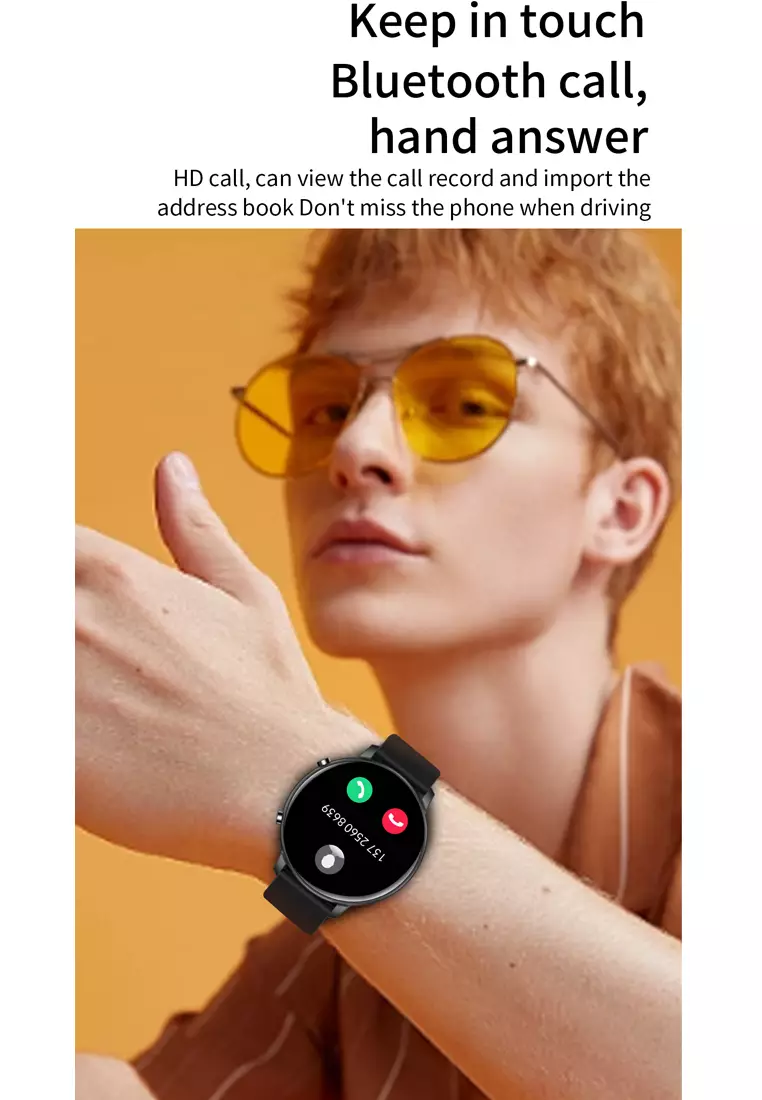 SmartWatch G28 Bluetooth Call Jam Pintar 24H Temperature Monitoring Sport Fitness Touch Screen hitam