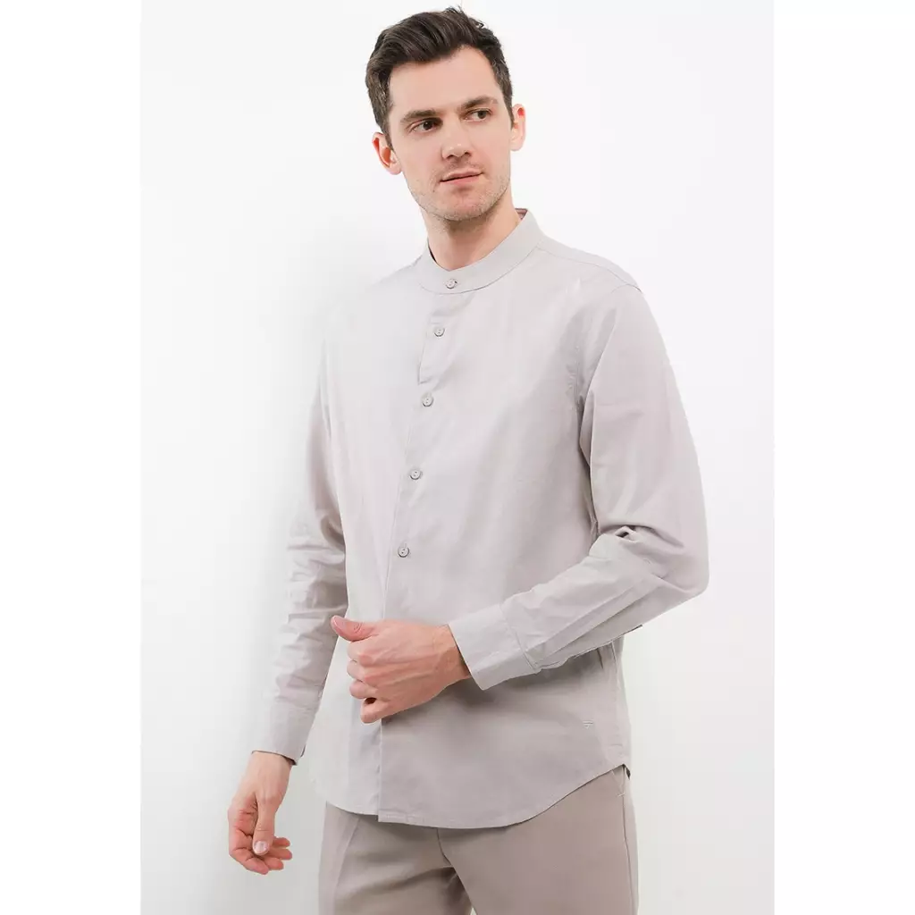 TRIPLE Kemeja Panjang Slim Fit (LS MC 508) White