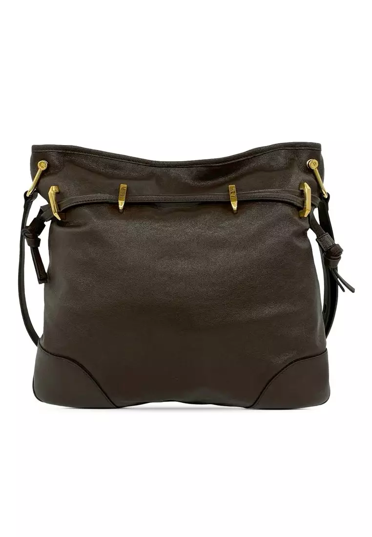 Buy Gucci Pre-Loved Gucci Leather Horsebit 1955 Drawstring