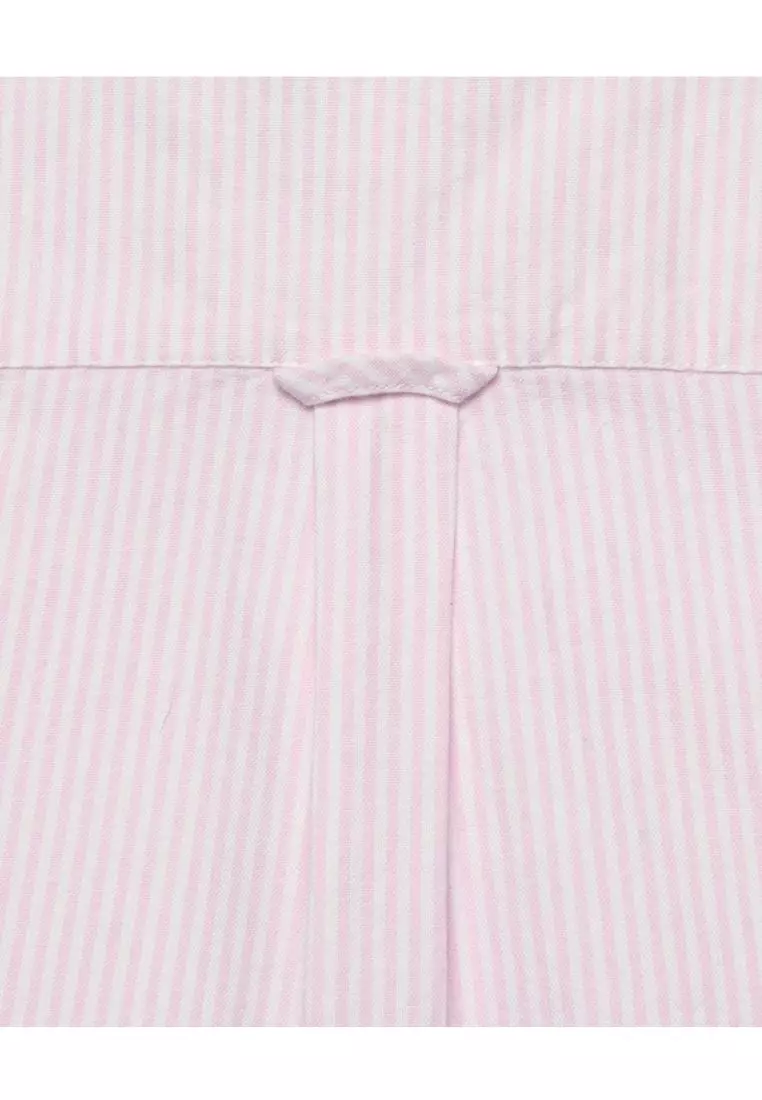 MARITHÉ Embroidery Oxford Shirt Stripe Pink